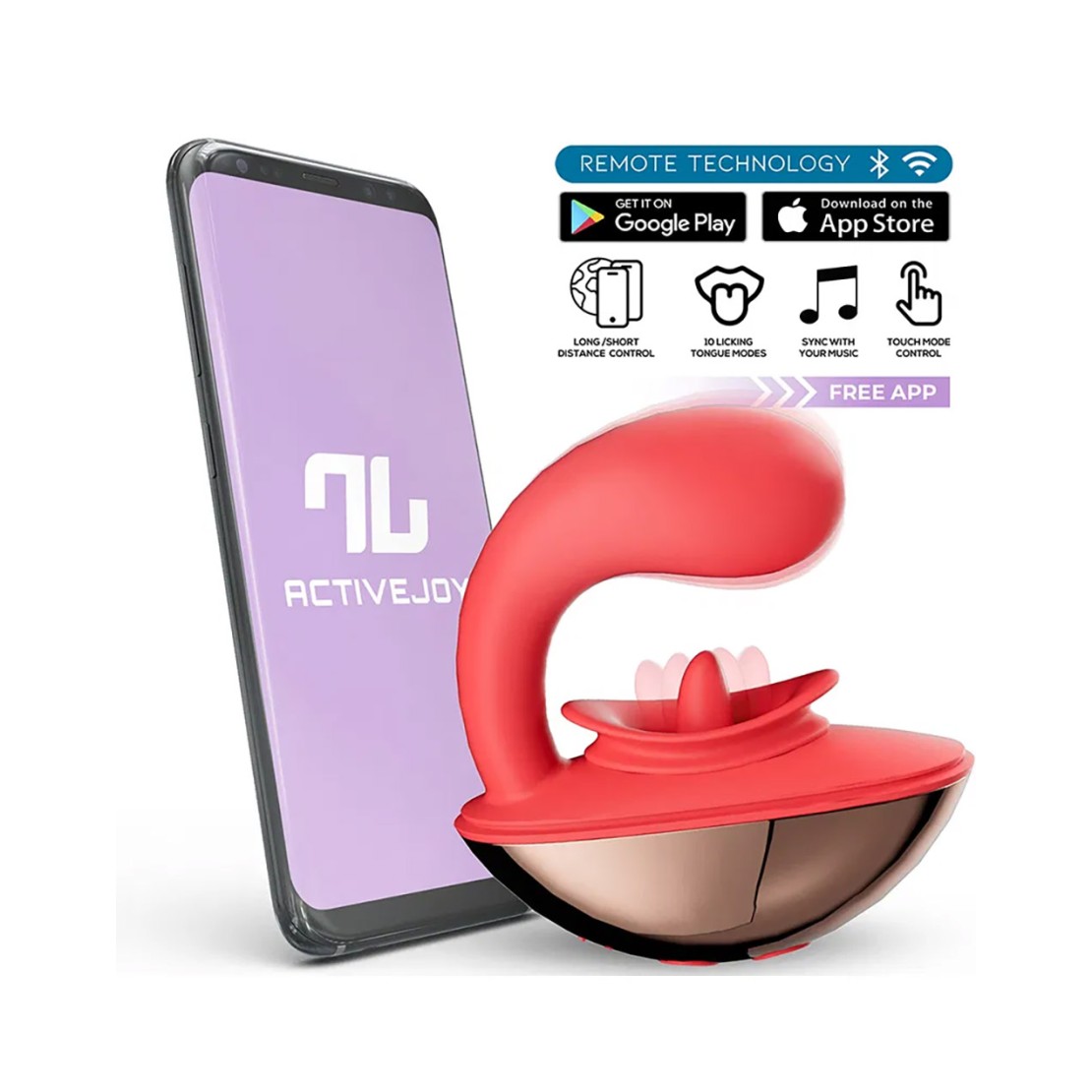 VIBRATORE DOPPIO CON APP PER PUNTO G E LINGUA...