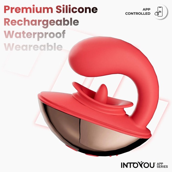 VIBRATORE DOPPIO CON APP PER PUNTO G E LINGUA STIMOLA CLITORIDE RONDY