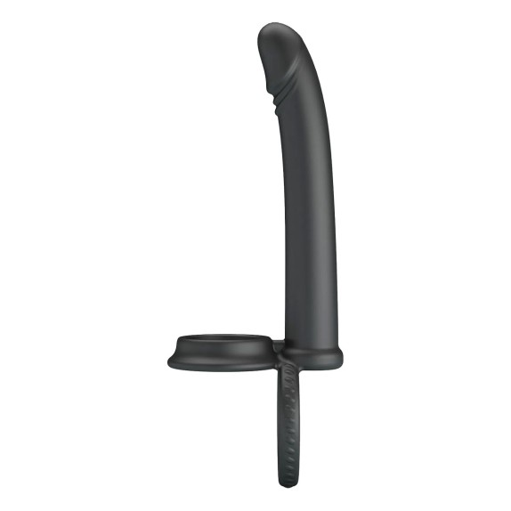 copy of FALLO PER DOPPIA PENETRAZIONE NERO CON DOPPIO ANELLO IN SILICONE MOSES