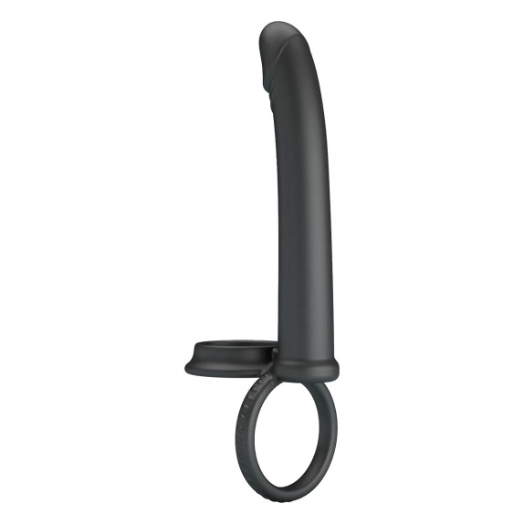 copy of FALLO PER DOPPIA PENETRAZIONE NERO CON DOPPIO ANELLO IN SILICONE MOSES