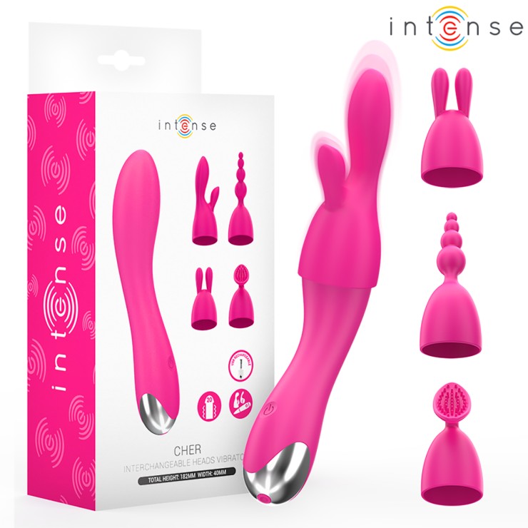 CHER VIBRATORE CON TESTINE INTERCAMBIABILI SEX TOY...