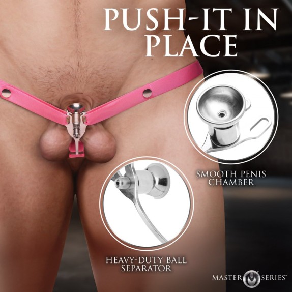 CINTURA DI CASTITÀ SISSY VICE PUSH-IN PER UOMO DOPPIO CINTURINO REGOLABILE