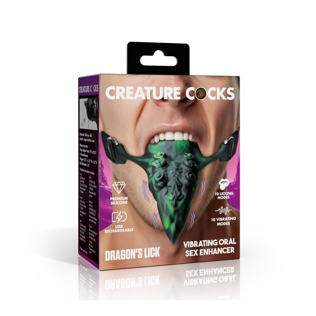 LINGUA VIBRANTE DI DRAGO IN SILICONE CHE LECCA...