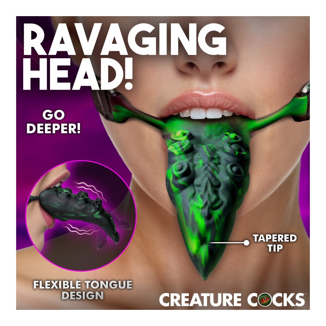LINGUA VIBRANTE DI DRAGO IN SILICONE CHE LECCA...