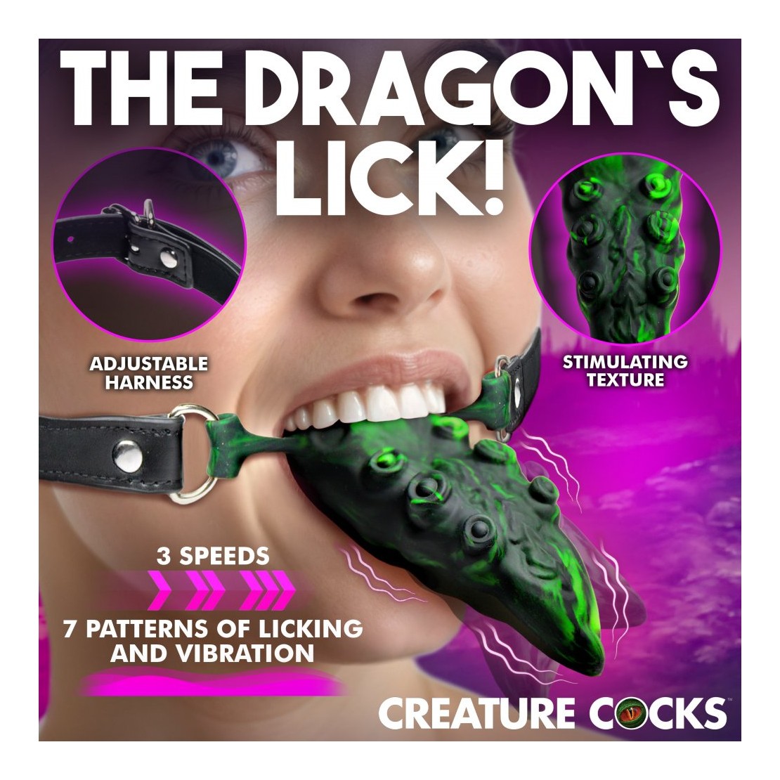 LINGUA VIBRANTE DI DRAGO IN SILICONE CHE LECCA...