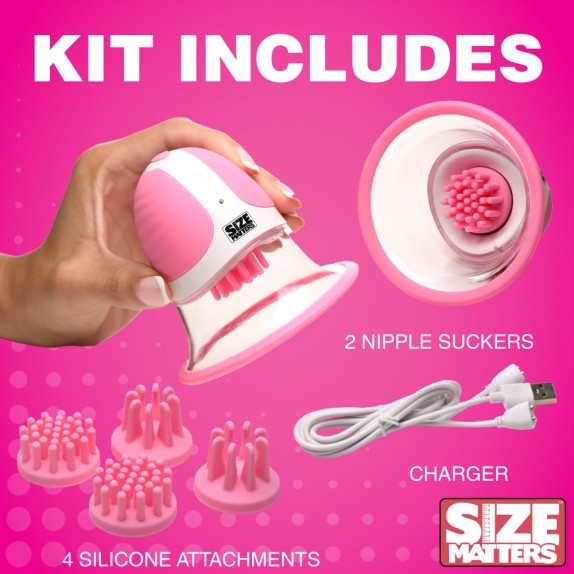 POMPETTE NIPPLE SUCKER CON 4 TESTINE ROTANTI E STIMOLANTI USB