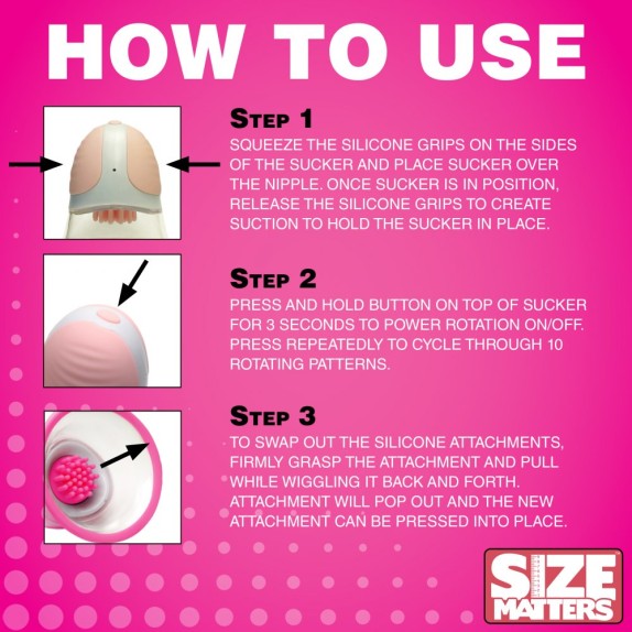 POMPETTE NIPPLE SUCKER CON 4 TESTINE ROTANTI E STIMOLANTI USB