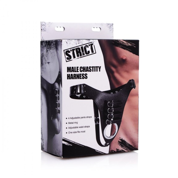 CINTURA DI CASTITÀ HARNESS PER UOMO IN ECOPELLE CON CINGHIE