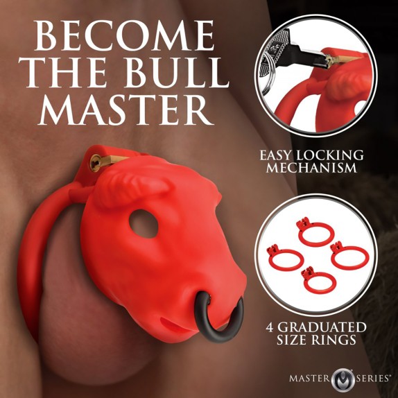 CINTURA DI CASTITÀ BULL CHASTITY CAGE PER UOMO IN ABS ROSSO MASTER SERIES