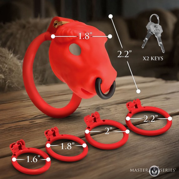 CINTURA DI CASTITÀ BULL CHASTITY CAGE PER UOMO IN ABS ROSSO MASTER SERIES