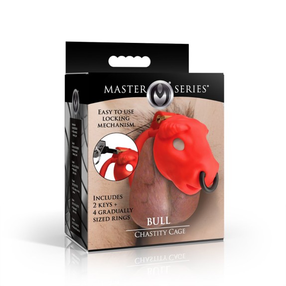 CINTURA DI CASTITÀ BULL CHASTITY CAGE PER UOMO IN ABS ROSSO MASTER SERIES