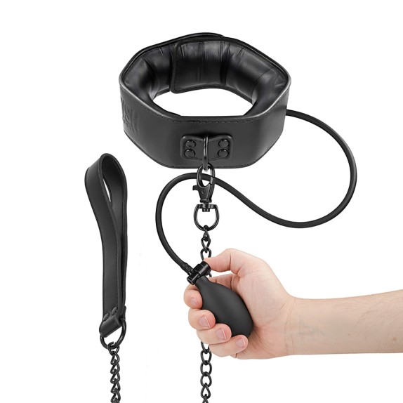 COLLARE GONFIABILE FETISH CON GUINZAGLIO PER GIOCHI SADOMASO