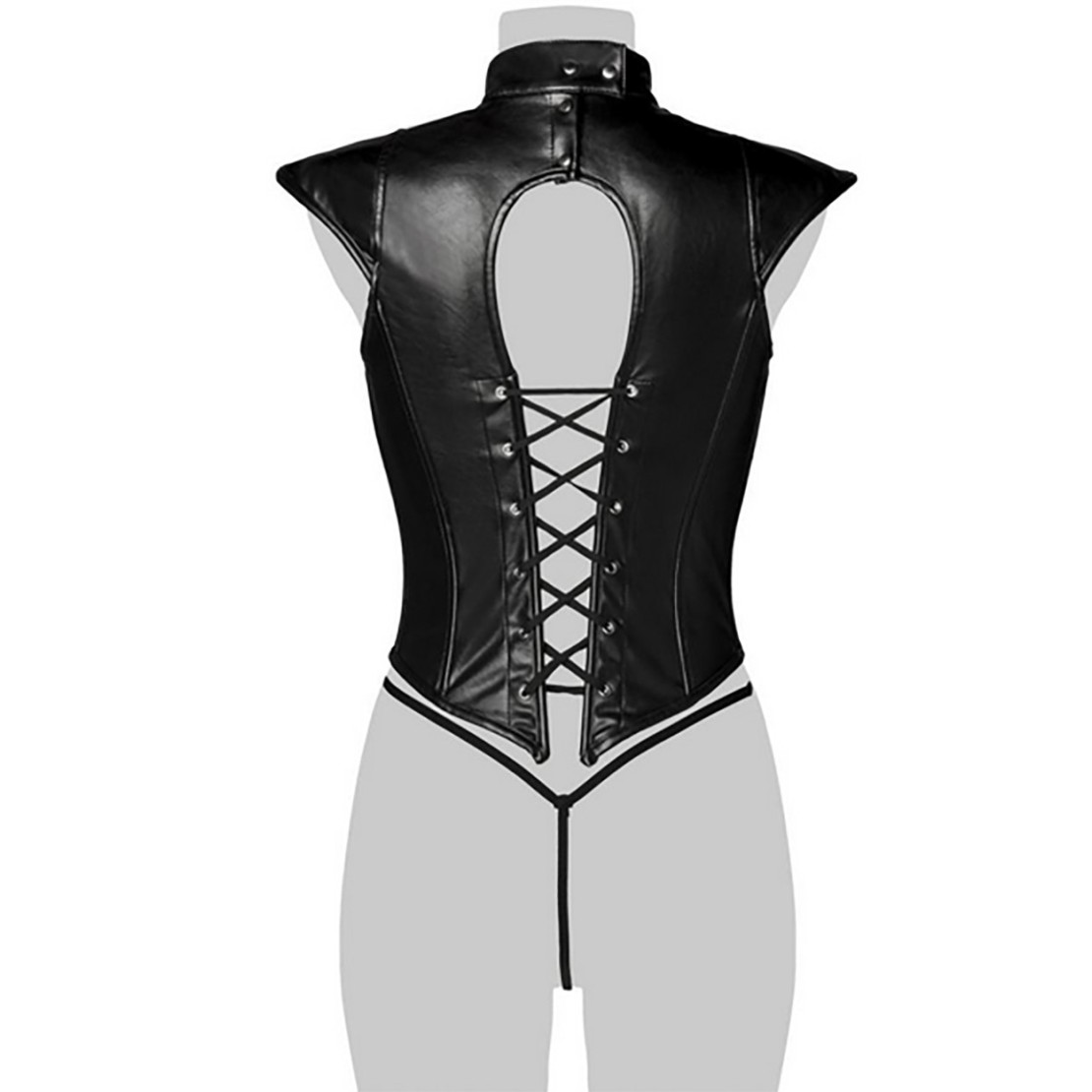 CORSETTO SEXY MEZZA MANICA E COLLETTO IN...