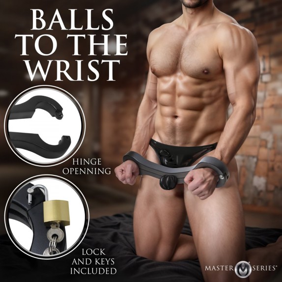 COSTRITTIVO PUNITIVO PER POLSI E TESTICOLI CON LUCCHETTO MASTER SERIES
