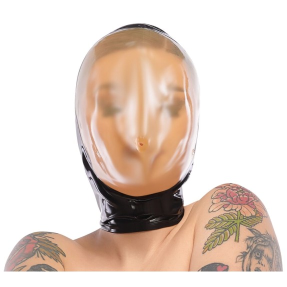CAPPUCCIO IN LATEX CON SOFFOCAMENTO PER GIOCHI SADOMASO