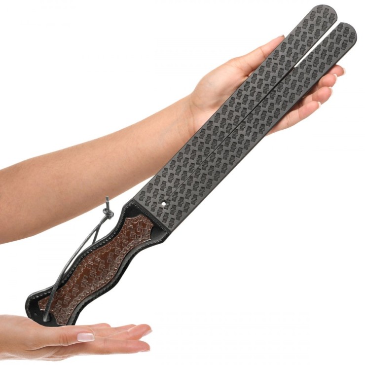 FRUSTA PIATTA A DOPPIA CODA IN PELLE VEGANA 45 CM CON...
