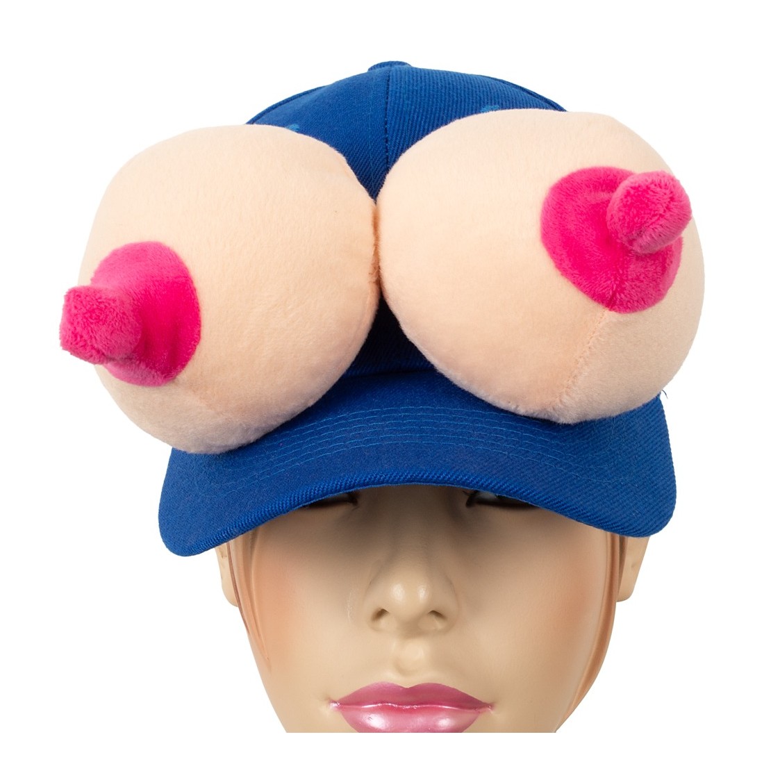 CAPPELLO CON FRONTINO RIGIDO BLU E CON SENO IN...