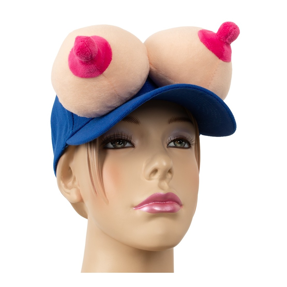 CAPPELLO CON FRONTINO RIGIDO BLU E CON SENO IN...