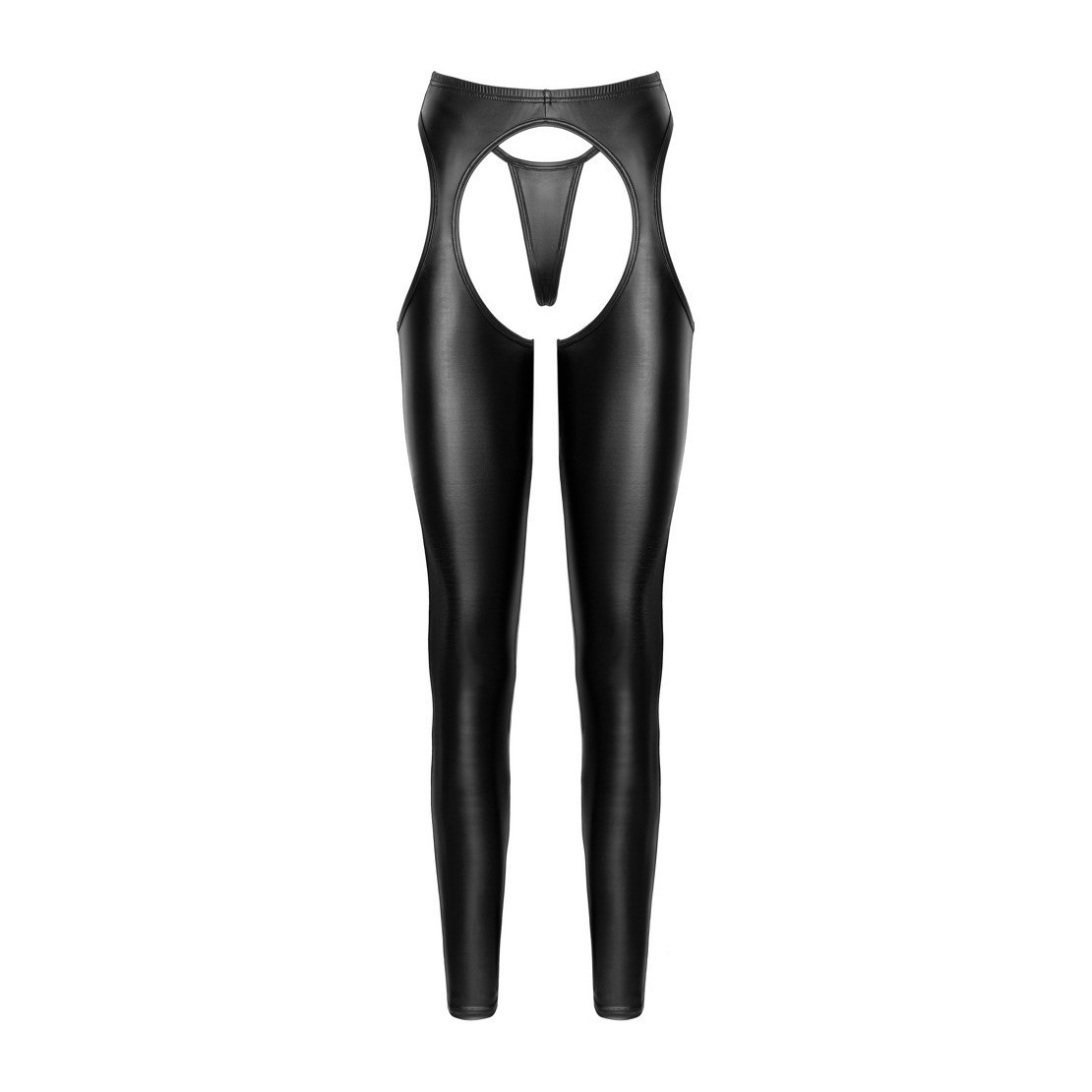 COLLANT APERTI IN SPANDEX NERO LUCIDO CON...