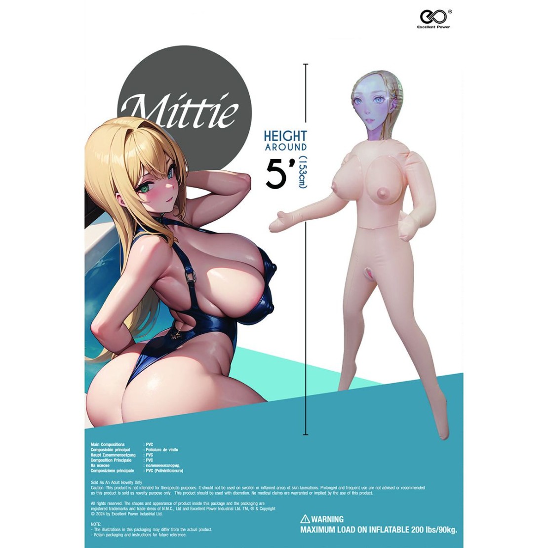 BAMBOLA GONFIABILE IN STILE ANIME CON SENO...