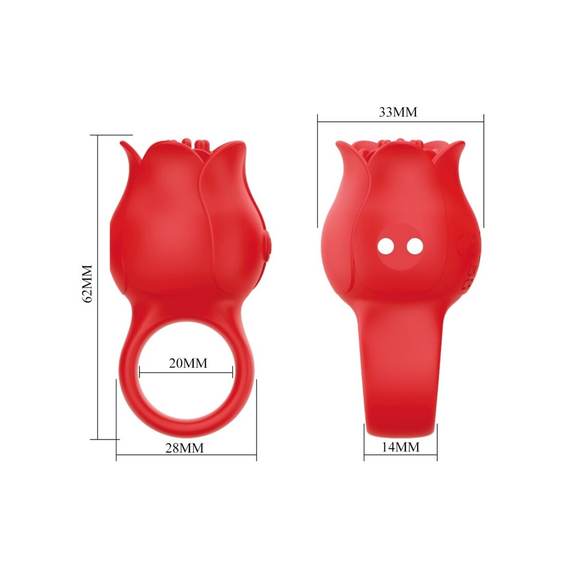 VIBRATORE DA DITO A FORMA DI ROSA CON 10...