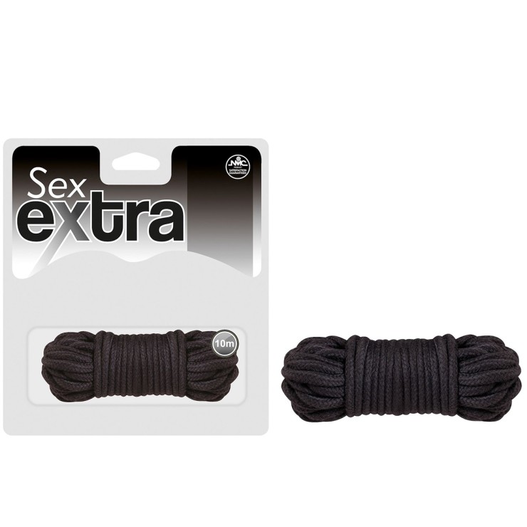 CORDA NERA SEXY LUNGA 10 METRI IN COTONE GIOCHI BONDAGE BDSM