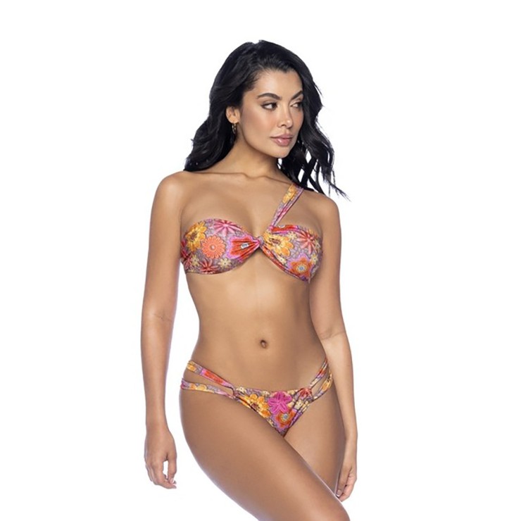 BIKINI 2 PEZZI SEXY PER DONNA MONO SPALLINA FLOREALE MAPALE'