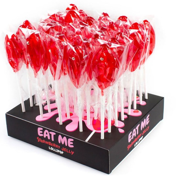 LECCA LECCA ALLA FRAGOLA FORMA DI VAGINA ROSSA GADGET COMMESTIBILE