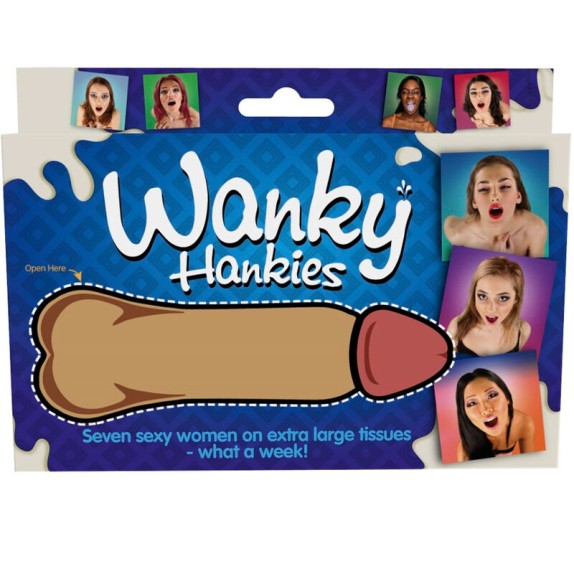 PACCHETTO DA 7 FAZZOLETTI EXTRA LARGE CON FACCE DI DONNE WANKY HANKIES