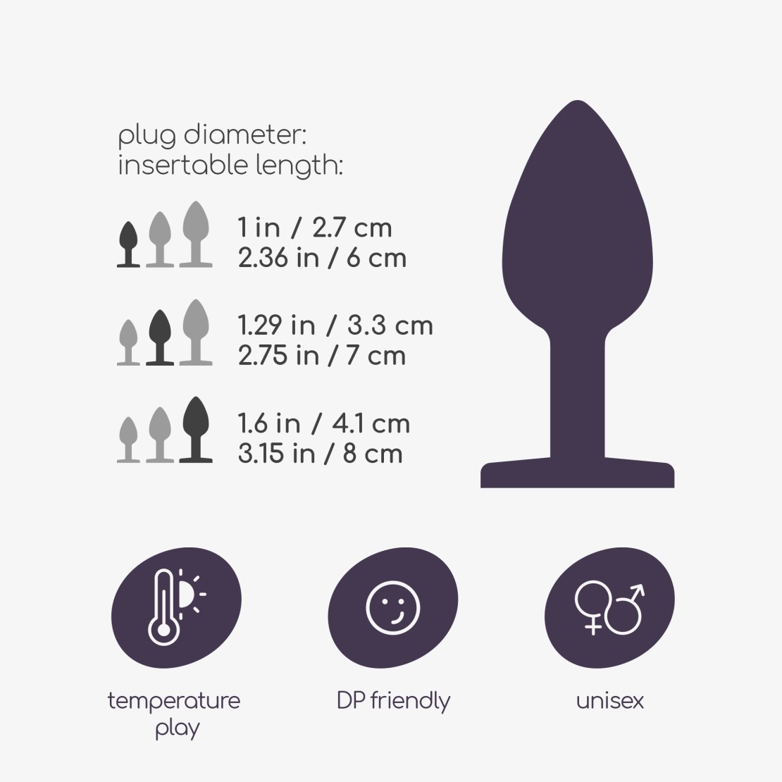 SET 3 PLUG ANALI VARIE DIMENSIONI CON GIOIELLO...