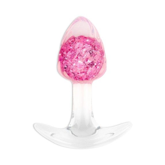 TAPPO ANALE PICCOLO 8,5 CM CON SFERA DI CRISTALLO FUCSIA ALL'INTERNO CRYSTAL BALL