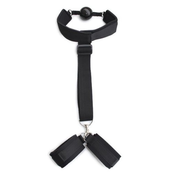 COSTRITTIVO BONDAGE SEXY + GAG PER GIOCHI SADOMASO BLACK RESTRAINT