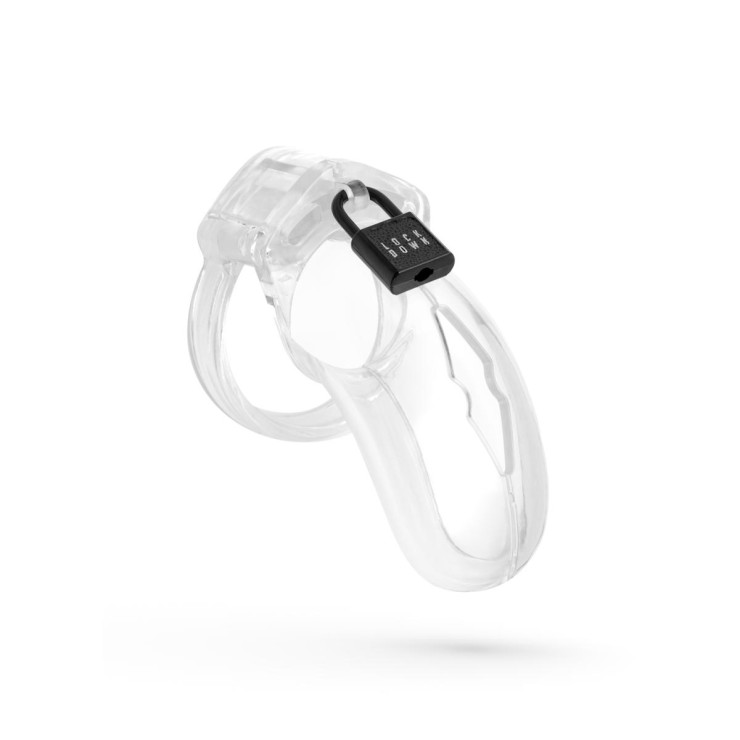 CINTURA DI CASTITÀ UOMO LOCKDOWN CLEAR CURVA CON ANELLI