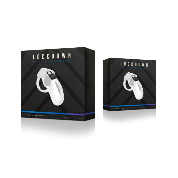 CINTURA DI CASTITÀ UOMO LOCKDOWN CLEAR CURVA CON ANELLI 2