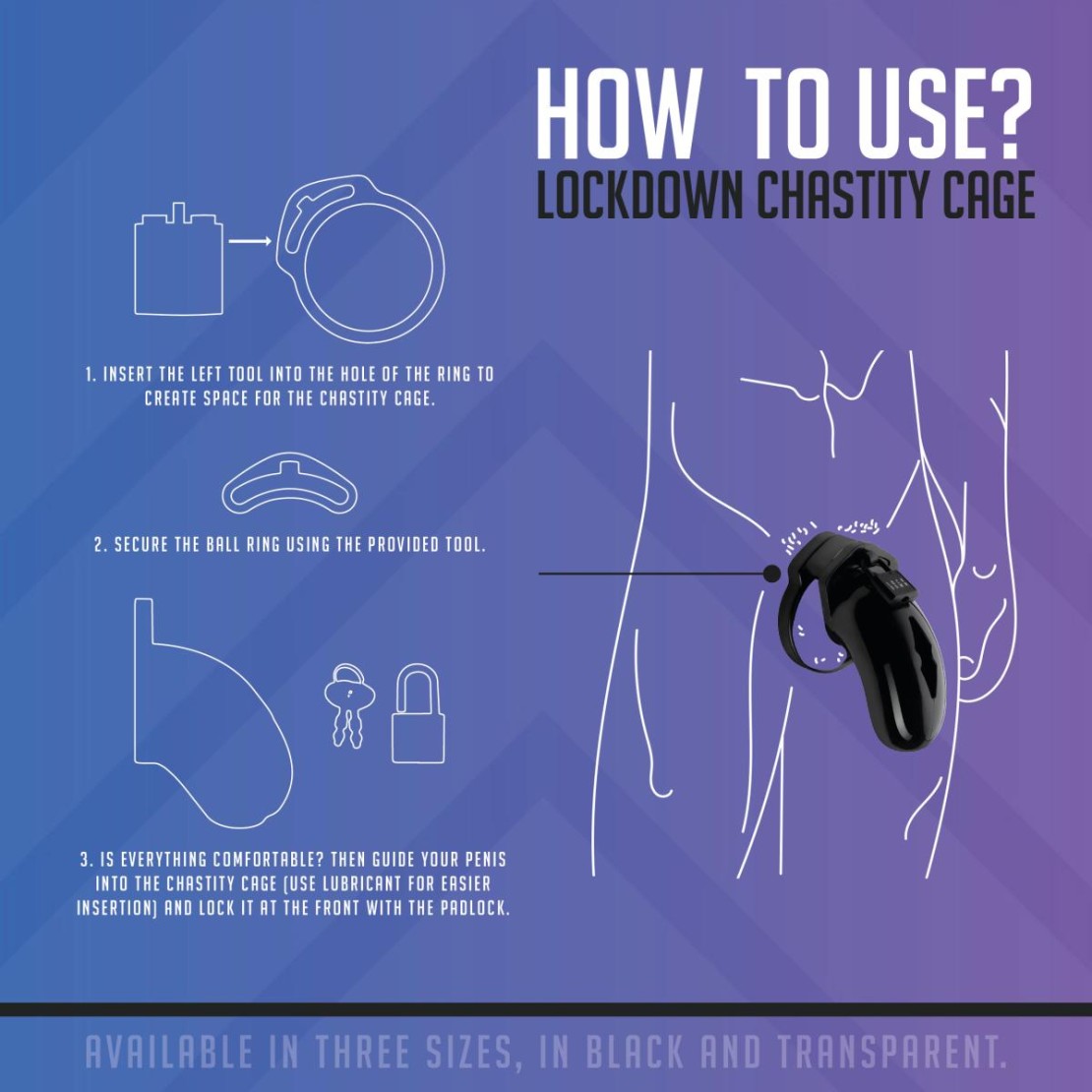 CINTURA DI CASTITÀ UOMO LOCKDOWN CLEAR CURVA...