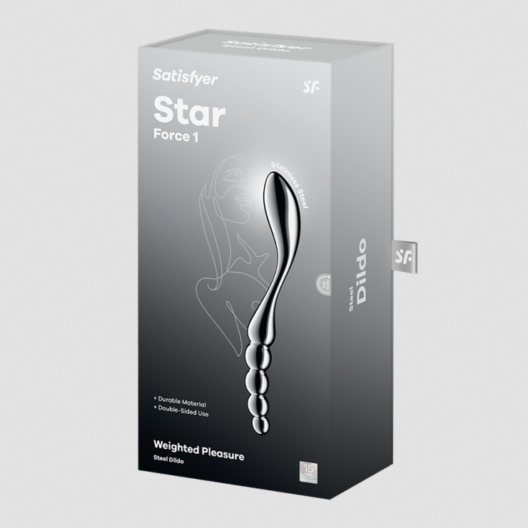 DILDO DOPPIO IN ACCIAIO INOX CON PALLINE & PER GIOCHI DI... 2