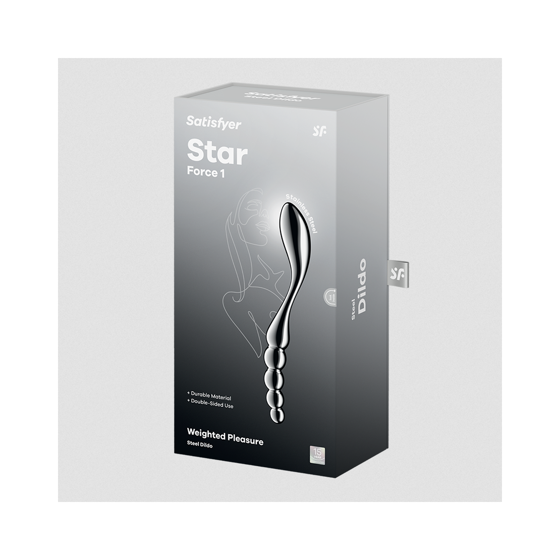 DILDO DOPPIO IN ACCIAIO INOX CON PALLINE & PER...