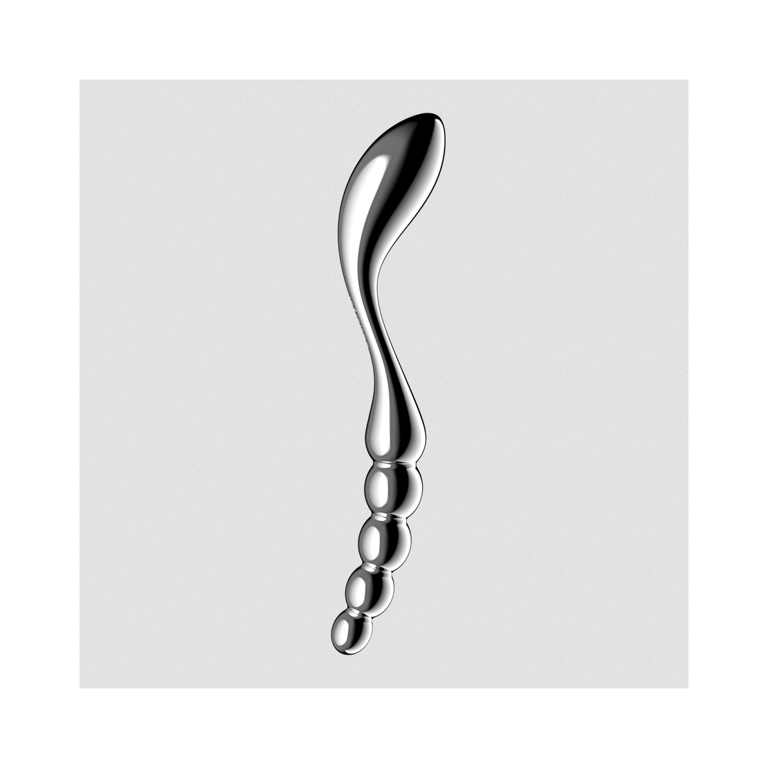 DILDO DOPPIO IN ACCIAIO INOX CON PALLINE & PER...