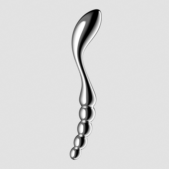 DILDO DOPPIO IN ACCIAIO INOX CON PALLINE & PER GIOCHI DI TEMPERATURA STAR FORCE 1 SATISFYER