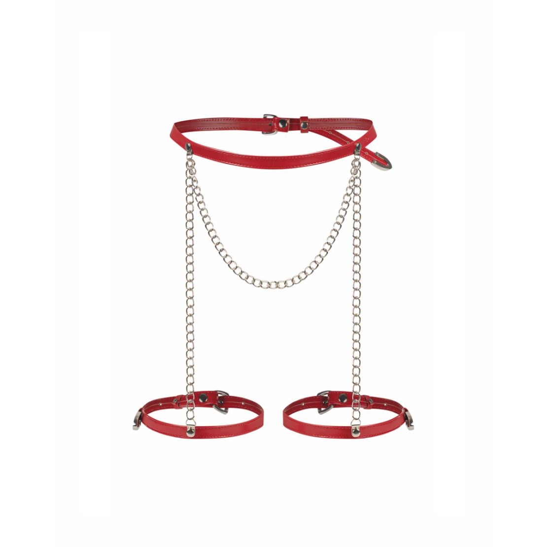 HARNESS PER FIANCHI E COSCE CON CATENE ARGENTATE