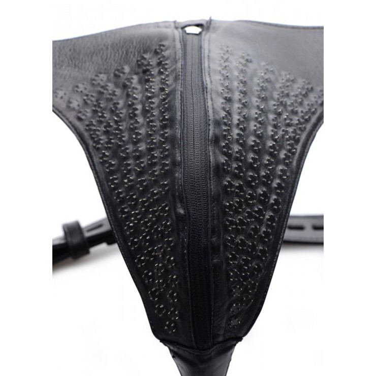 CINTURA DI CASTITA JOCKSTRAP IN PELLE CON PUNTE IN... 2