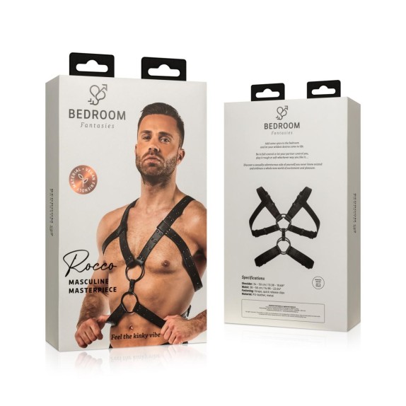HARNESS PER UOMO IN SIMILPELLE REGOLABILE CON O-RING METALLICI ROCCO