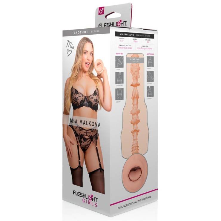 MIA MALKOVA FLESHLIGHT MASTURBATORE UOMO A FORMA DI BOCCA 2