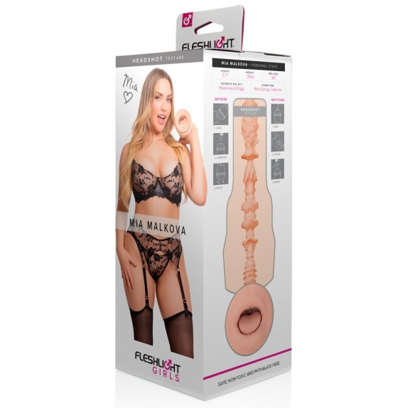 MIA MALKOVA FLESHLIGHT MASTURBATORE UOMO A FORMA DI BOCCA