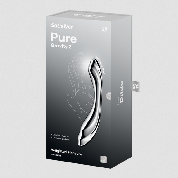 DILDO DOPPIO IN ACCIAIO INOSSIDABILE PER GIOCHI CALDO/FREDDO PURE GRAVITY 2 SATISFYER