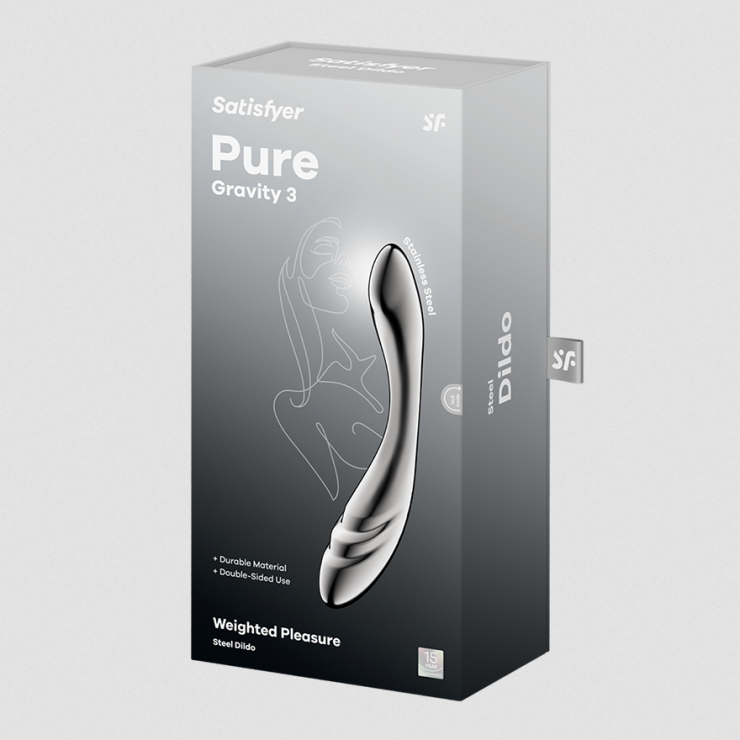 DILDO DOPPIO IN ACCIAIO INOX CON RILIEVI PER GIOCHI DI...