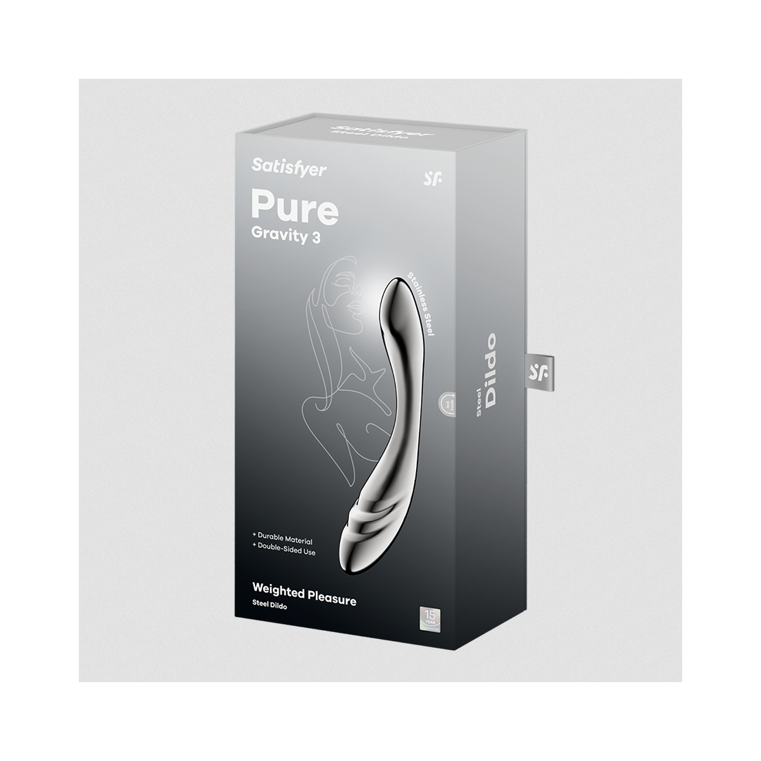 DILDO DOPPIO IN ACCIAIO INOX CON RILIEVI PER...