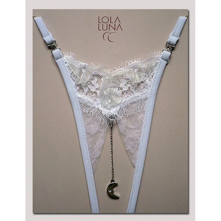 PERIZOMA SEXY DA DONNA APERTO BIANCO CON GIOIELLO LUNA...