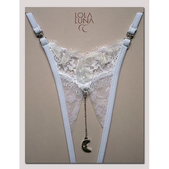 PERIZOMA SEXY DA DONNA APERTO BIANCO CON GIOIELLO LUNA HONEYMOON LOLA LUNA