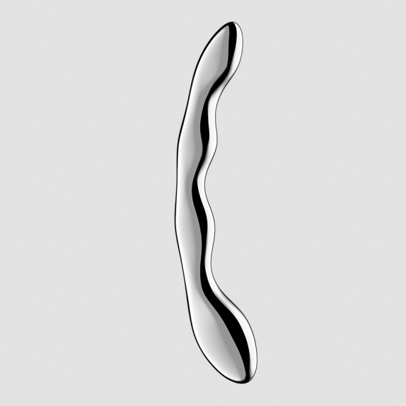 DILDO DOPPIO IN ACCIAIO INOX CON FORMA ONDULATA OTTIMO PER GIOCHI DI TEMPERATURA COSMIC CREST 2 SATISFYER